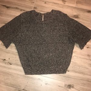 Free People Black Linen Blend Sweater Small